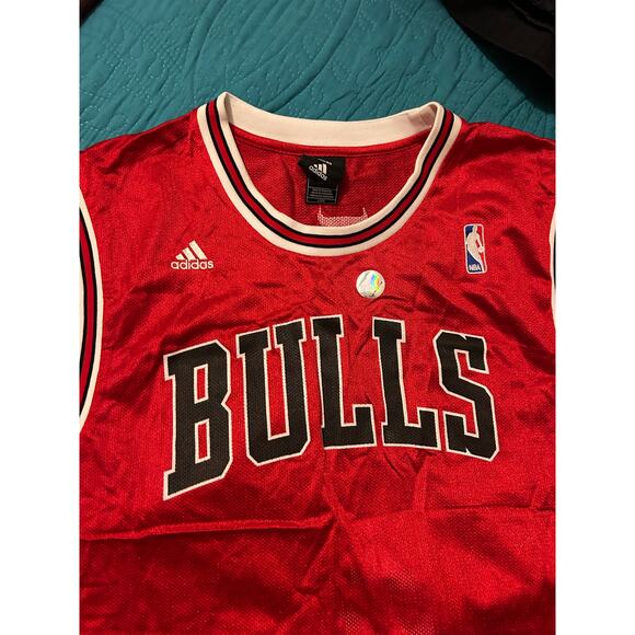 NWOT Adidas Chicago Bulls Derrick Rose Chicago Bulls Basketball Jersey Red Black - Picture 4 of 7